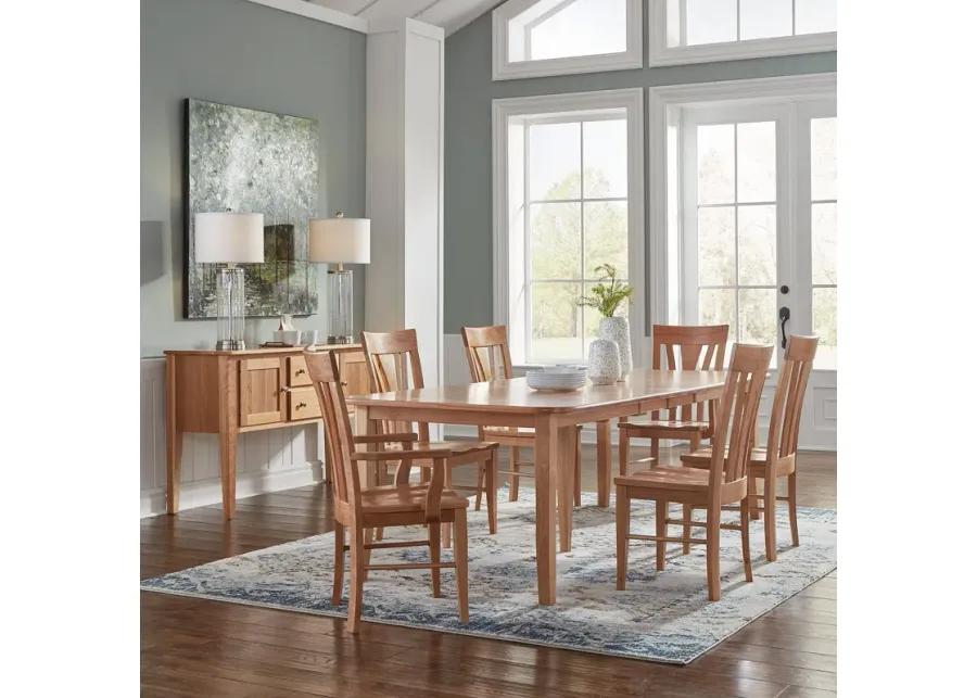 Amish Natural Cherry Dining Room 7 Piece Set (Table with 4 Side Chairs & 2 Arm Chairs)