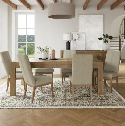 Davie 7 Piece Dining Set (Rectangular Table with 6 Upholstered Side Chairs)