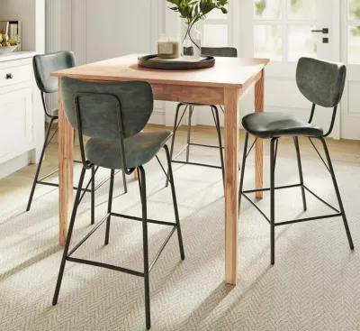 Urban Archive 5 Piece Dining Set (Counter Table with 4 Jade Stools)