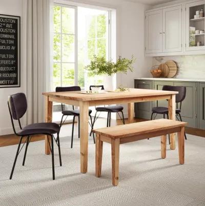 Urban Archive 6 Piece Dining Set (Rectangular Table with 4 Brown Side Chairs and Bench)