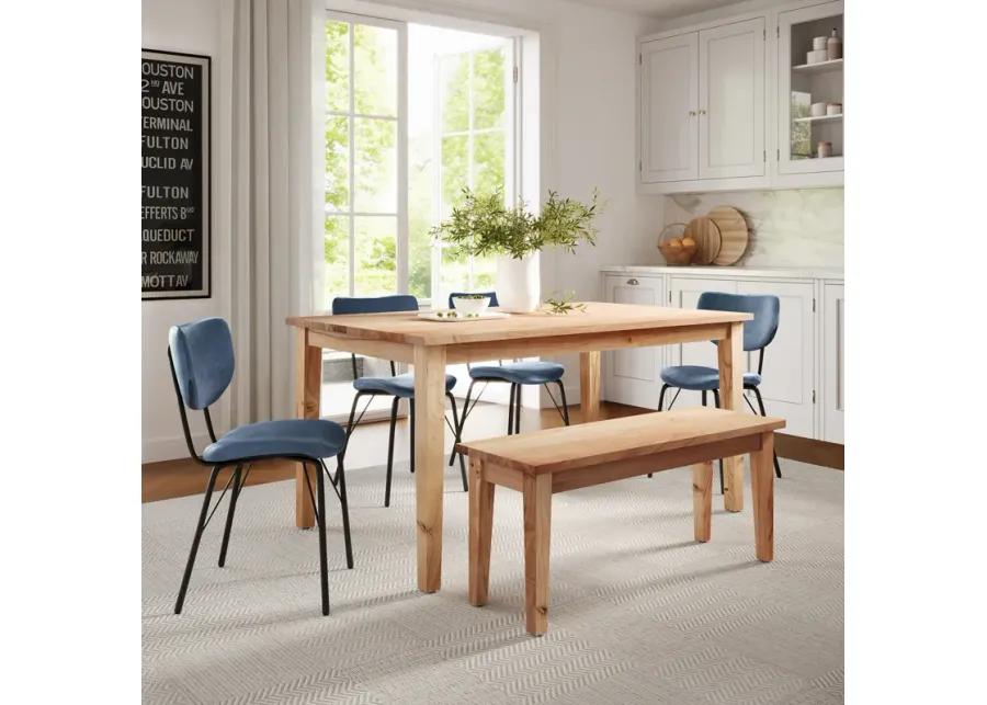 Urban Archive 6 Piece Dining Set (Rectangular Table with 4 Slate Side Chairs and Bench)