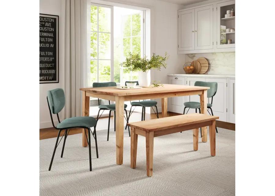 Urban Archive 6 Piece Dining Set (Rectangular Table with 4 Jade Side Chairs and Bench)