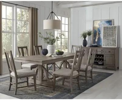 Paxton Place 7 Piece Dining Set (Trestle Table with 6 Side Chairs)