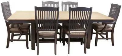 Port Townsend 7 Piece Dinette Set (Trestle Table with 4 Upholstered Side Chairs and 2 Arm Chairs)