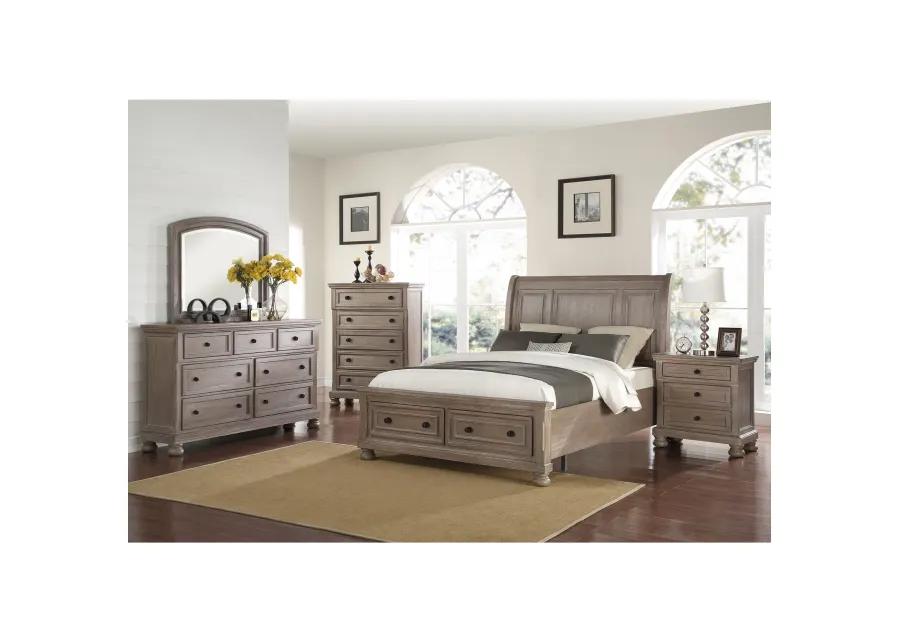 Allegra Pewter Storage Bed