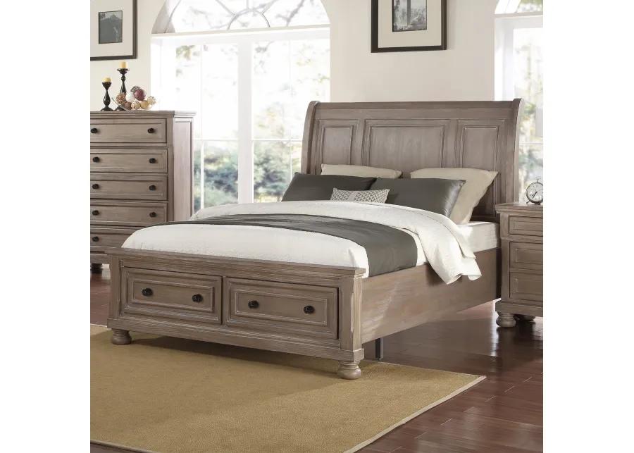 Allegra Pewter Storage Bed