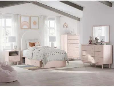 Wistenpine Blush Youth Platform Bed with 2 Storage Sides