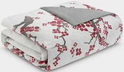 N Natori Cherry Blossom Cotton Sateen 3-Piece Duvet Cover Set