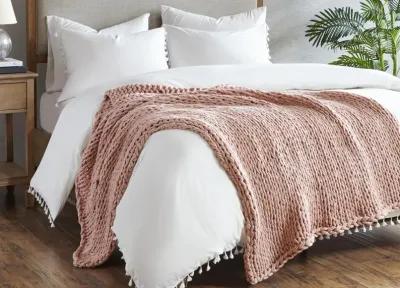 Madison Park Handmade Chunky Double-Knit Throw Blanket Handcrafted