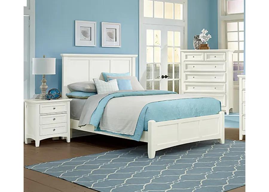 Vaughan Bassett Bonanza Mansion White Low Profile Panel Bed Handcrafted - King