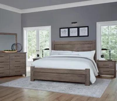 Vaughan Bassett Dovetail Mystic Grey Wood Poster Bed - King