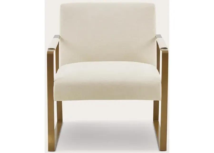 Martha Stewart Jayco Cream Fabric Upholstered Accent Chair