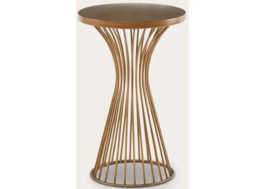 INK + IVY Ink & Ivy Mercer Bronze Metal Round Pedestal Accent Table