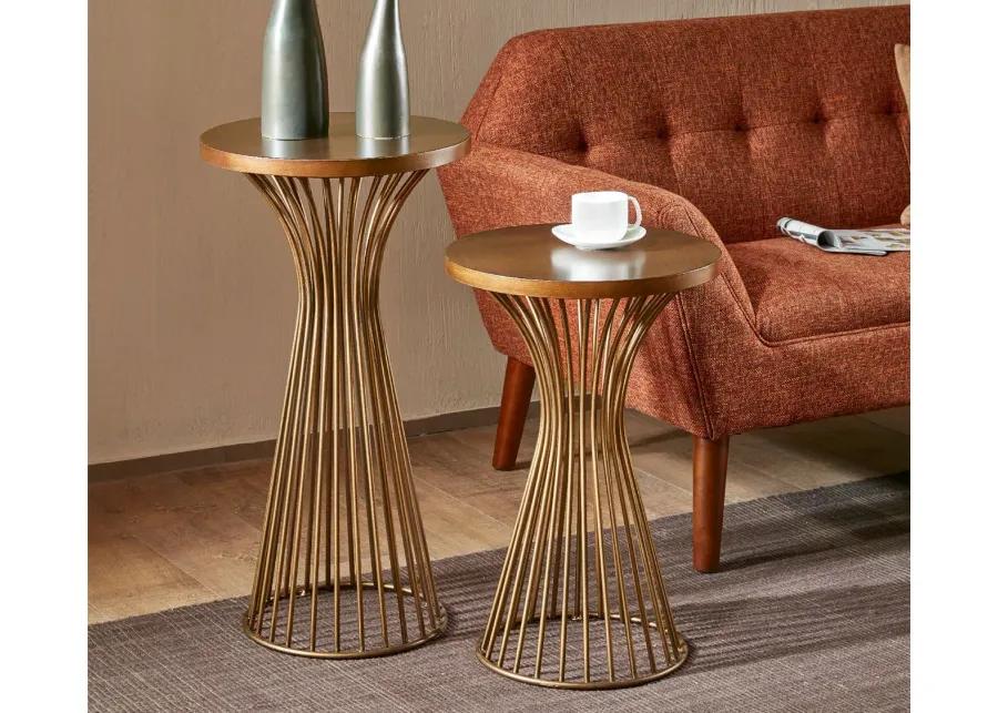 INK + IVY Ink & Ivy Mercer Bronze Metal Round Pedestal Accent Table