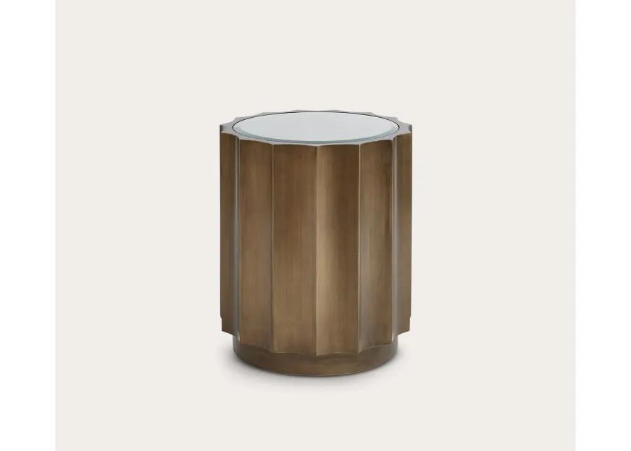 Madison Park Valentina Bronze Round Scalloped Accent Table