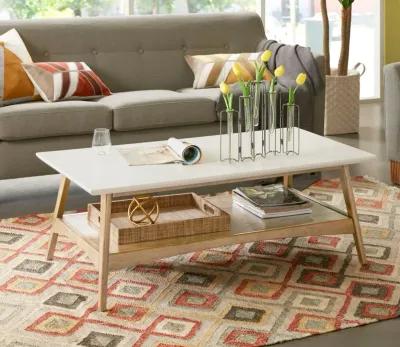 Madison Park Parker Two-Tone Wood Coffee Table - Natural - One Size