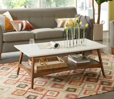 Madison Park Parker Two-Tone Wood Coffee Table - Pecan - One Size