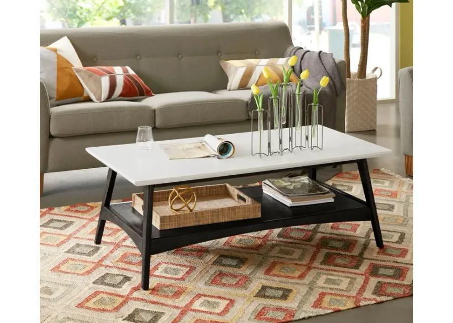 Madison Park Parker Two-Tone Wood Coffee Table - Black - One Size