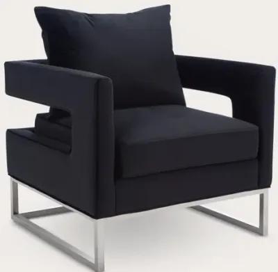 Safavieh Olivya Black Velvet Upholstered Club Chair