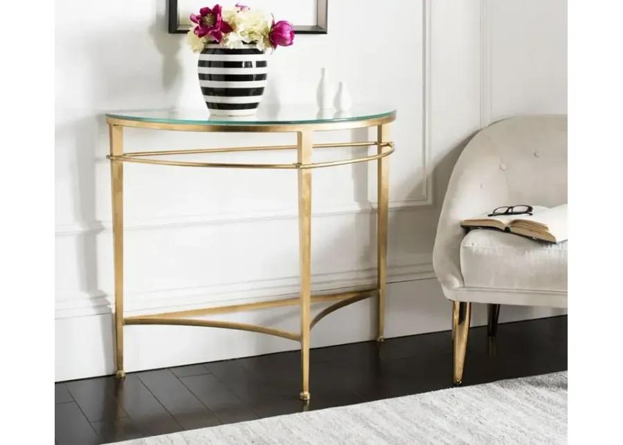 Safavieh Baur Glass Top Metal Console Table - Antique Gold