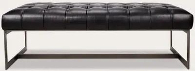 Moe's Furniture Wyatt Tufted Buffalo Leather Bench - Black