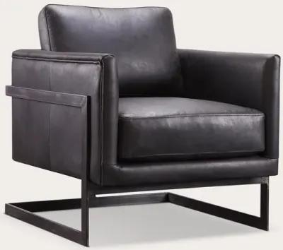 Moe's Furniture Luxley Iron Frame Upholstered Club Chair - Onyx Black