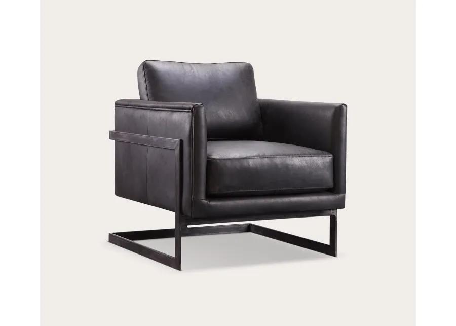 Moe's Furniture Luxley Iron Frame Upholstered Club Chair - Onyx Black