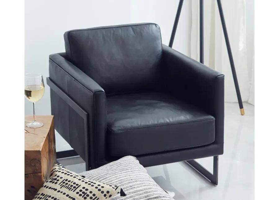 Moe's Furniture Luxley Iron Frame Upholstered Club Chair - Onyx Black