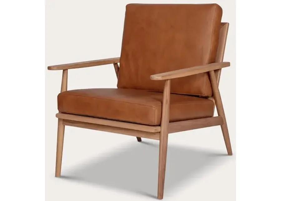 Moe's Furniture Harper Tan Top-Grain Leather Lounge Chair