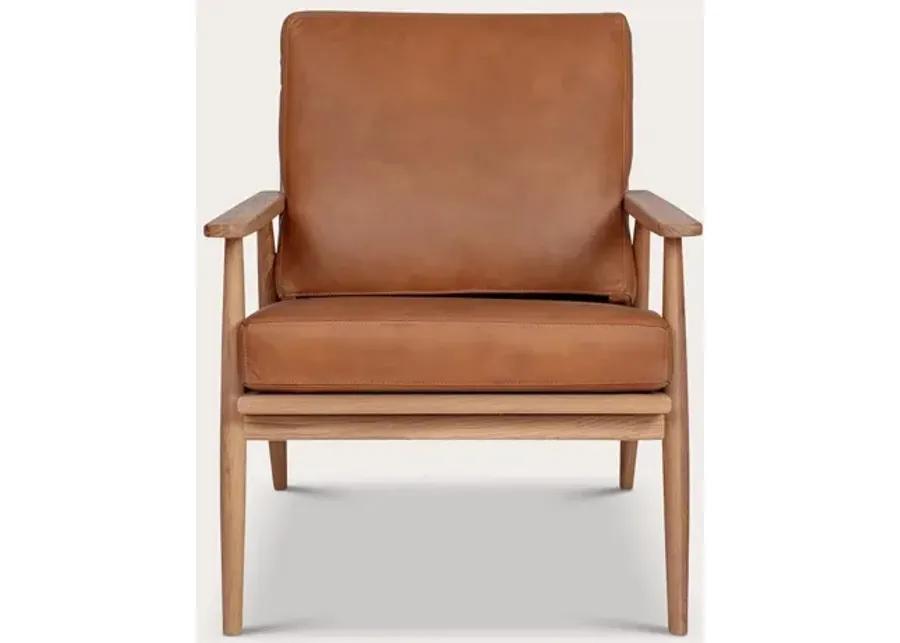 Moe's Furniture Harper Tan Top-Grain Leather Lounge Chair