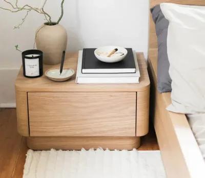 Moe's Furniture Round Off Wood 1-Drawer Nightstand