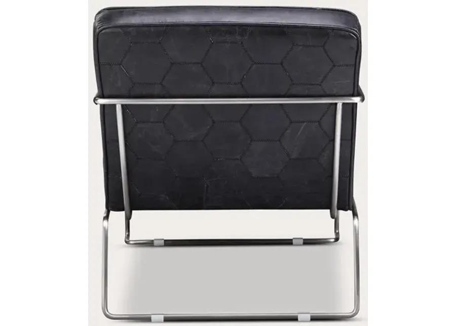 Moe's Furniture Desmond Onyx Black Genuine Leather Club Chair