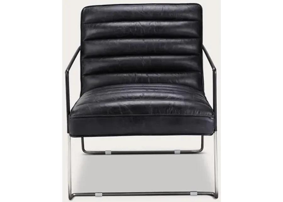 Moe's Furniture Desmond Onyx Black Genuine Leather Club Chair