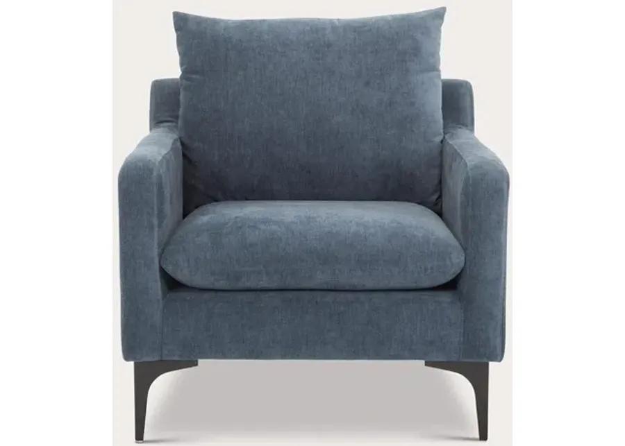 Moe's Furniture Paris Fabric Upholstered Armchair - Blue