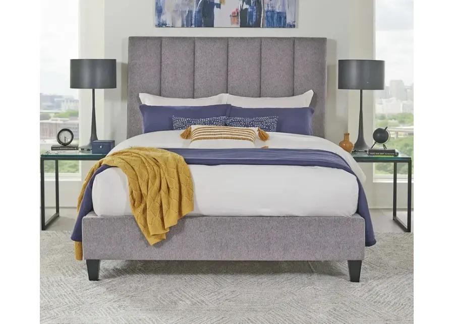 Parker House Avery Fabric Upholstered Panel Bed - Stream Grey - King