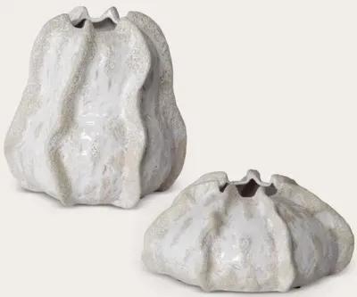 Uttermost Urchin Textured Ivory Vases Set of 2