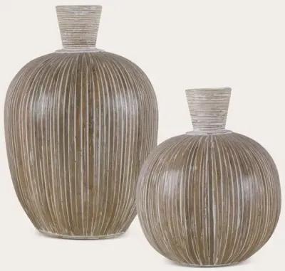 Uttermost Islander White Washed Vases Set of 2