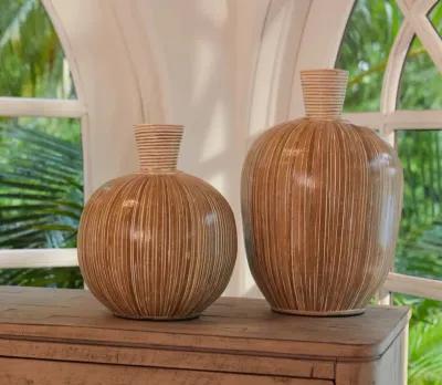 Uttermost Islander White Washed Vases Set of 2