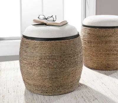 Uttermost Island Straw Accent Stool