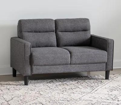 Legacy Classic Asher Channeled Tufted Grey Fabric Loveseat