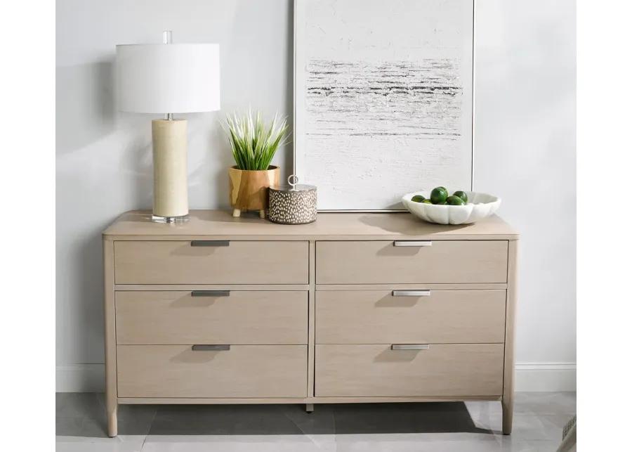 Palmetto Home Payton White Oak 6-Drawer Dresser