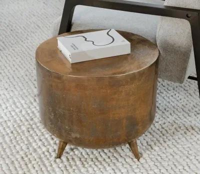 Moe's Furniture Kettel Brass Drum Accent Table