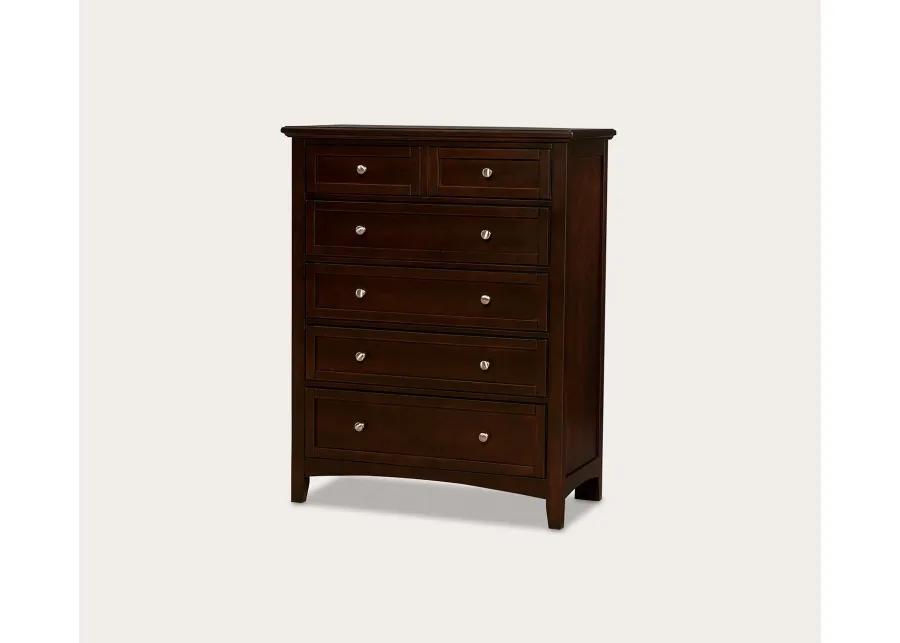 Vaughan Bassett Bonanza 5-Drawer Chest - Merlot