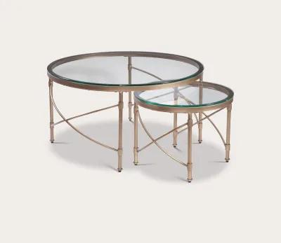 Bassett Mirror Harrison Round Cocktail Table Set of 2