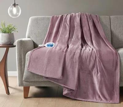 Beautyrest Heated Plush Throw - Lavender