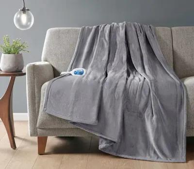 Beautyrest Heated Plush Throw - Sapphire