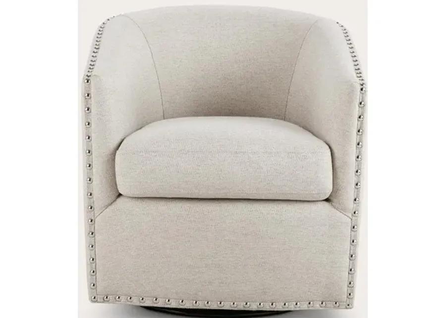 Madison Park Tyler Swivel Accent Chair - Natural Multi