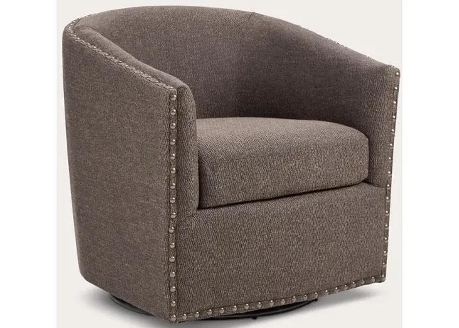 Madison Park Tyler Swivel Accent Chair - Chocolate