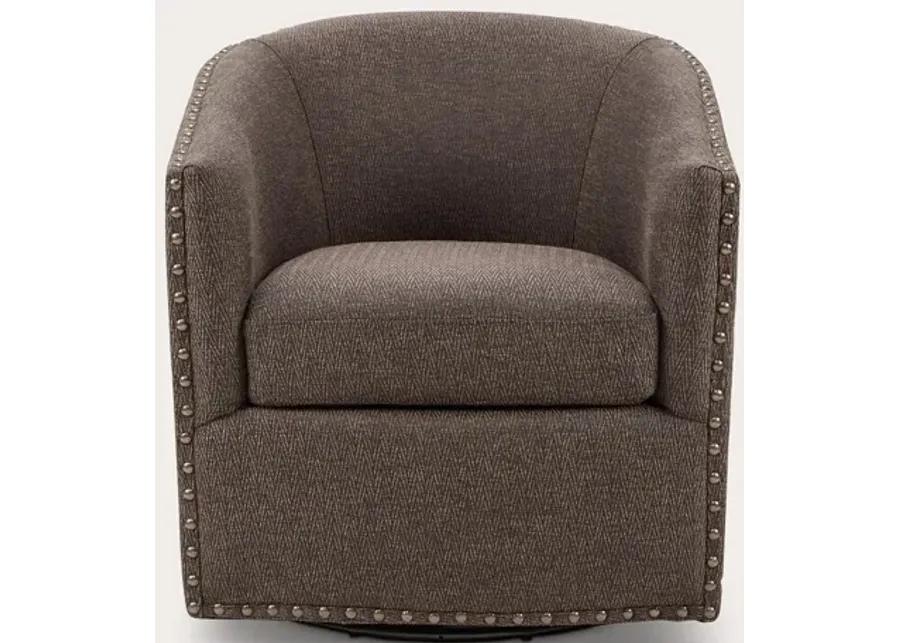 Madison Park Tyler Swivel Accent Chair - Chocolate