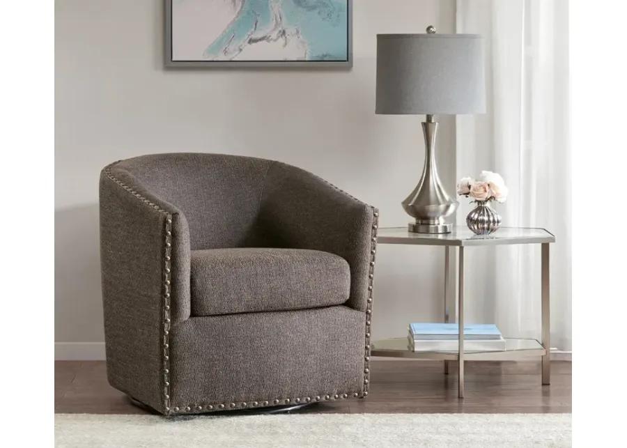 Madison Park Tyler Swivel Accent Chair - Chocolate